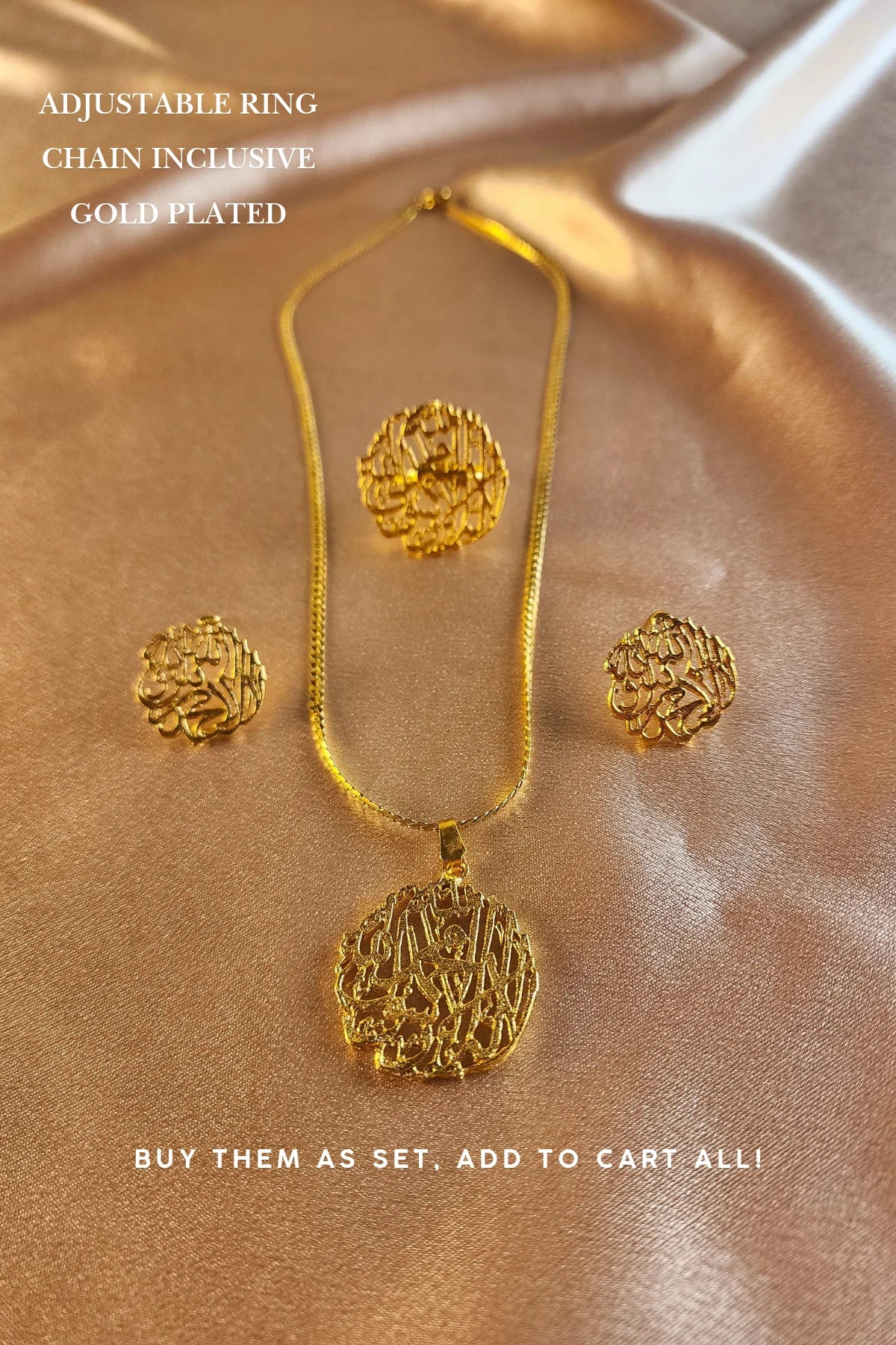Calligraphy Pendant and Golden Chain