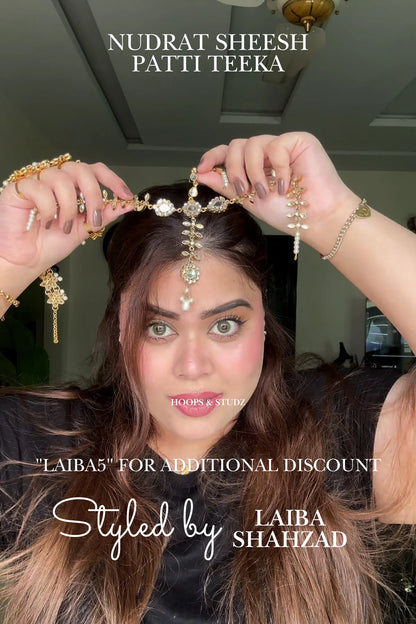 Nudrat Sheesh Patti/Teeka - Head Jewelry
