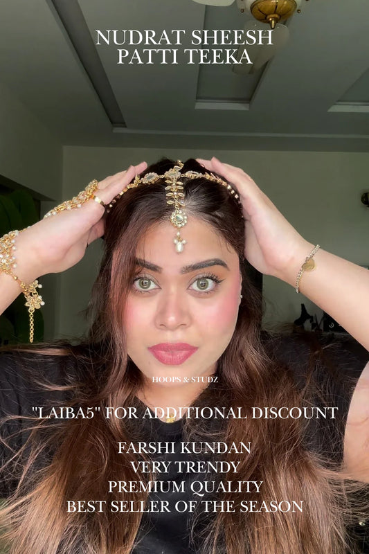 Nudrat Sheesh Patti/Teeka - Head Jewelry