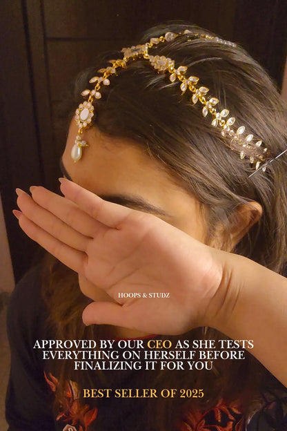 Nudrat Sheesh Patti/Teeka - Head Jewelry