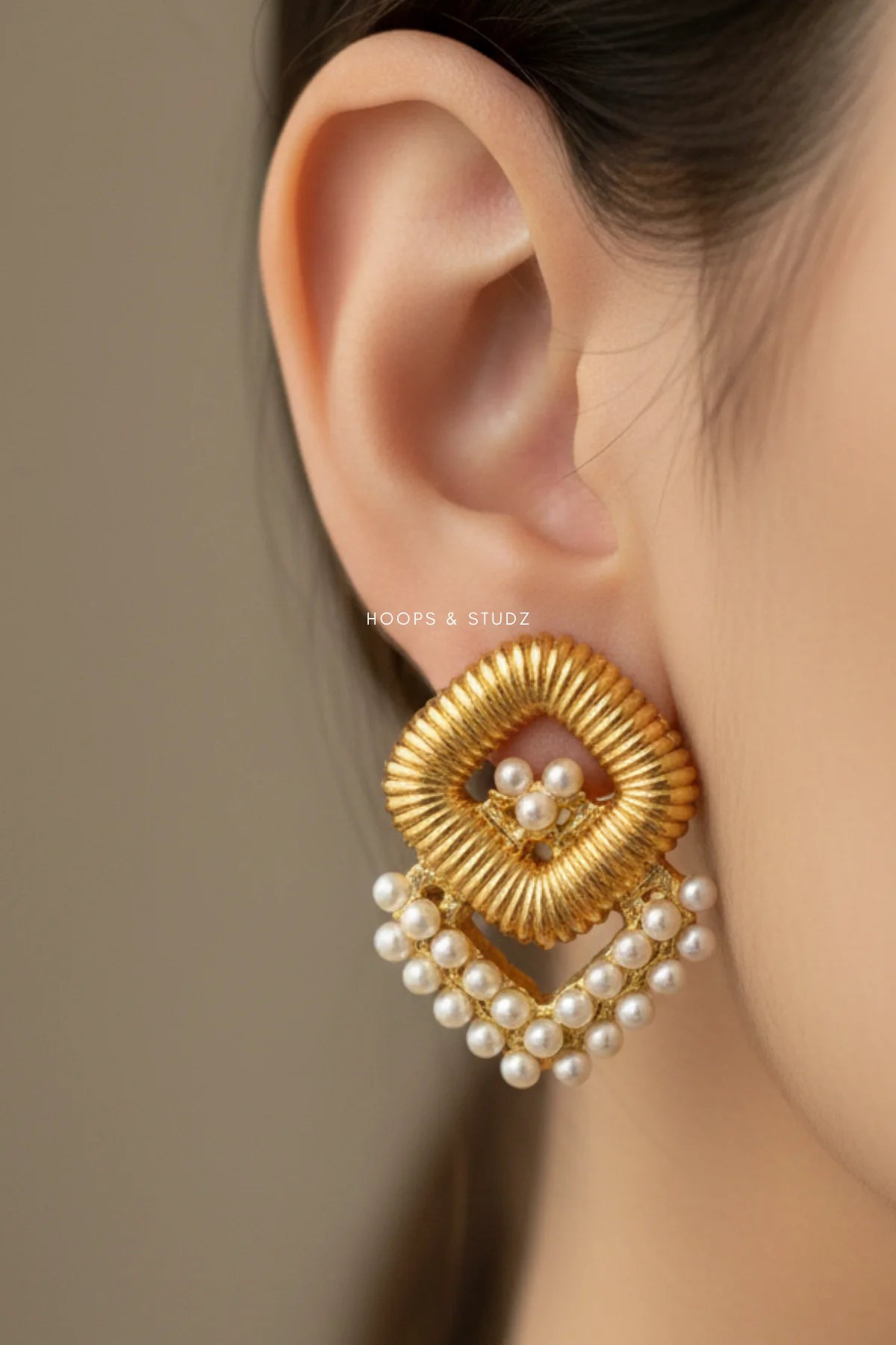 Pearly Loops Earrings Stainless Steel
