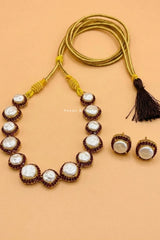 Asghari MOP Choker Jewelry Set - Red