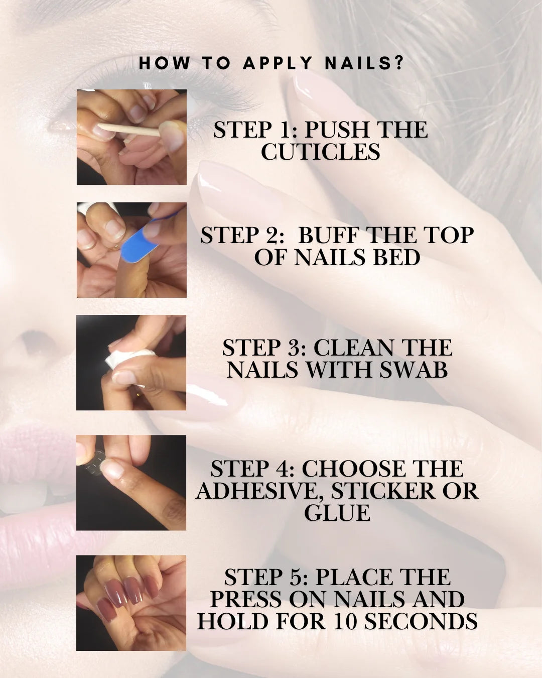 French Almond Press on Nails - N007