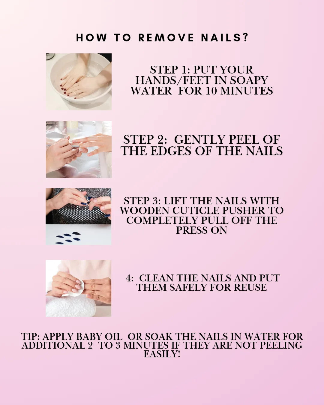 French Almond Press on Nails - N007