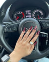 Long Square Magenta Press on Nails - N005
