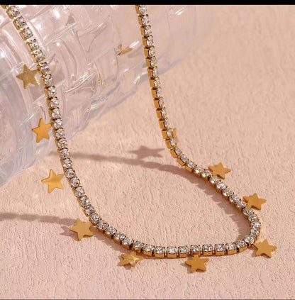 Stars and Galaxy Gold Plated Necklace