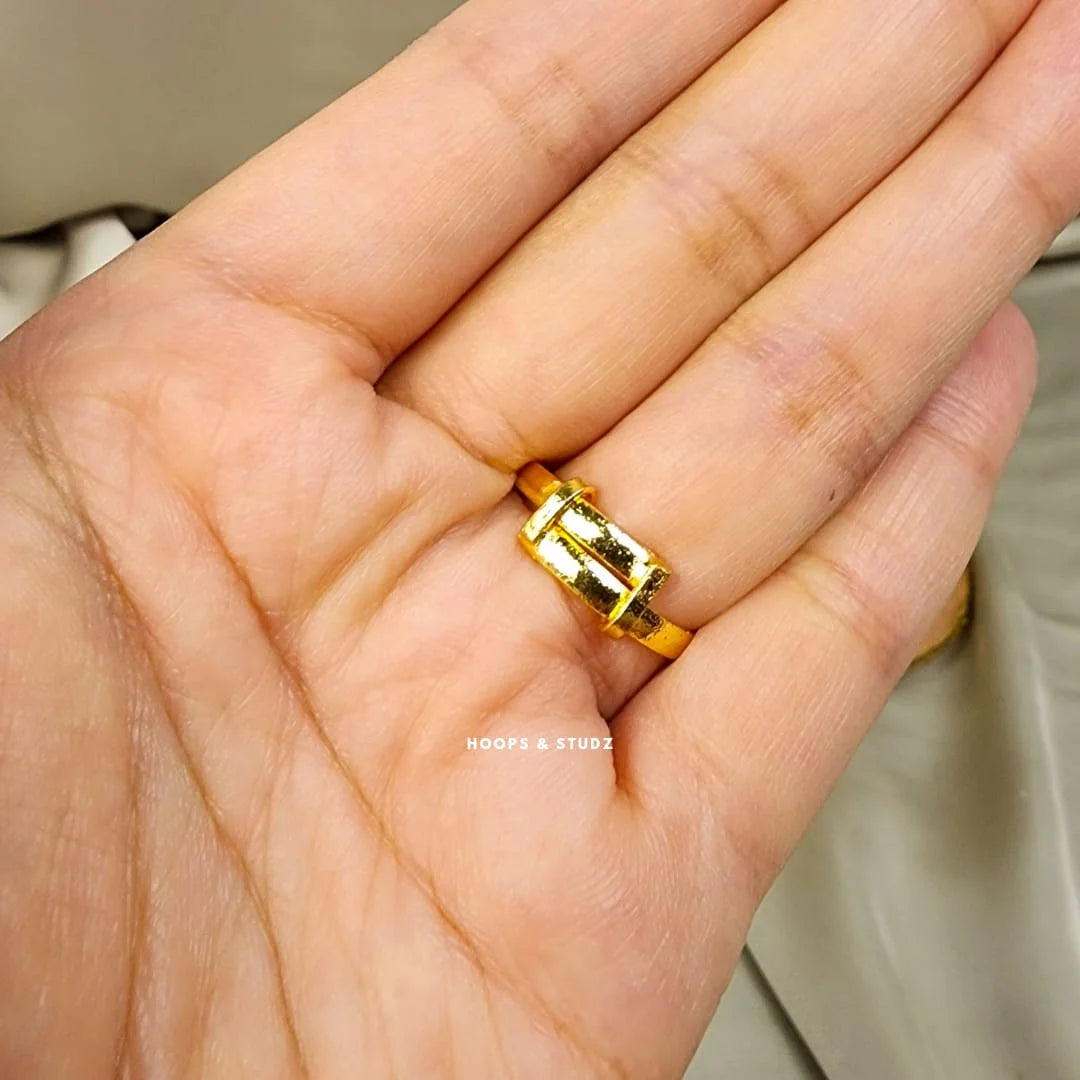 Zahaab Crushed stone Ring - Black