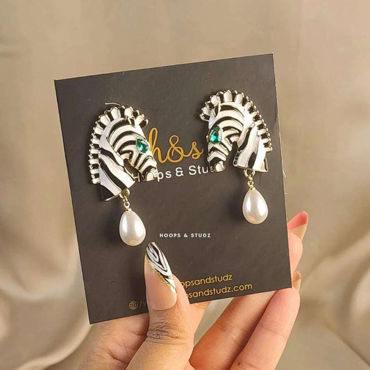 Zebra Droplet Earrings