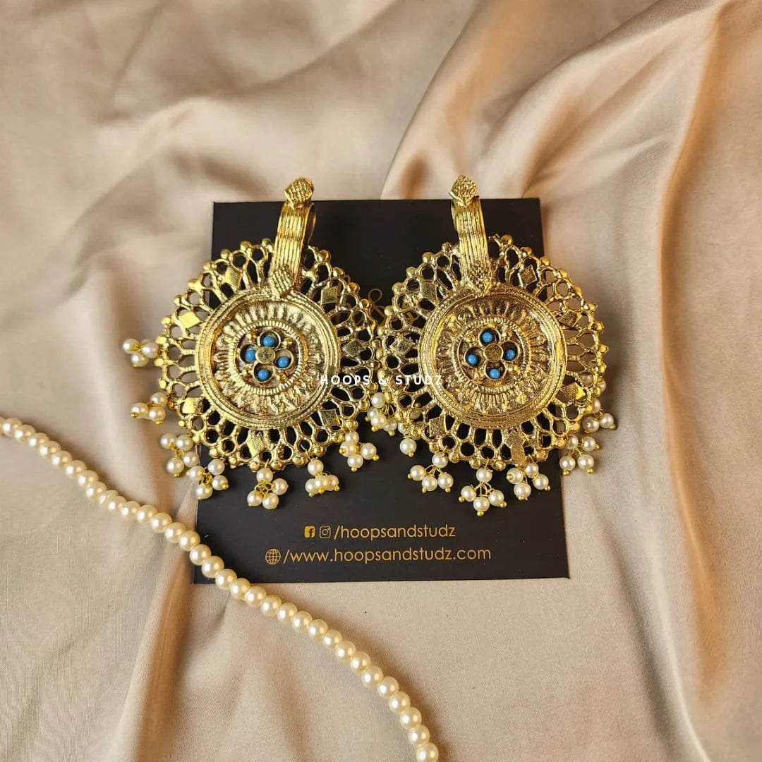 Brekhna Droplet Tribal Earrings - Ferozi