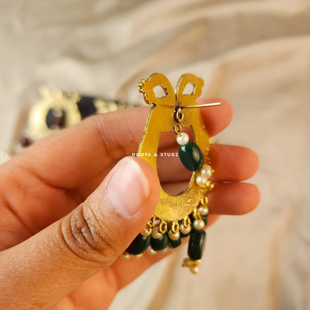 Helai Green Earrings