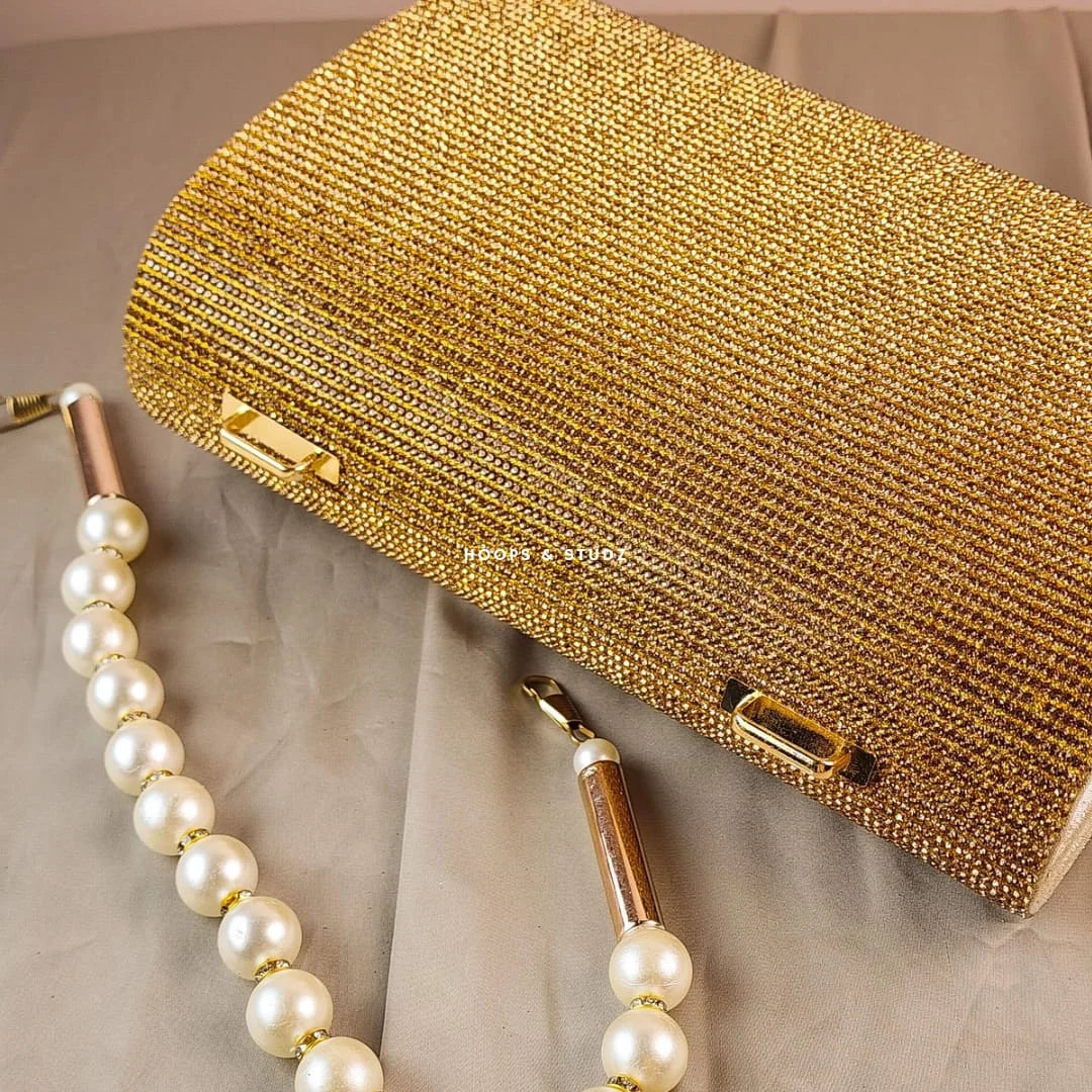 Nora Fancy clutch Bag - Golden