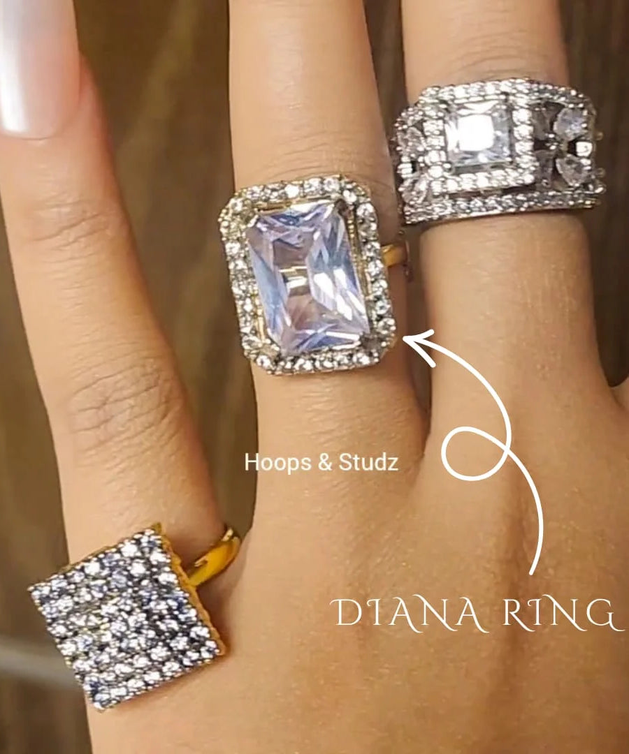 Diana Adjustable Ring - Crystal