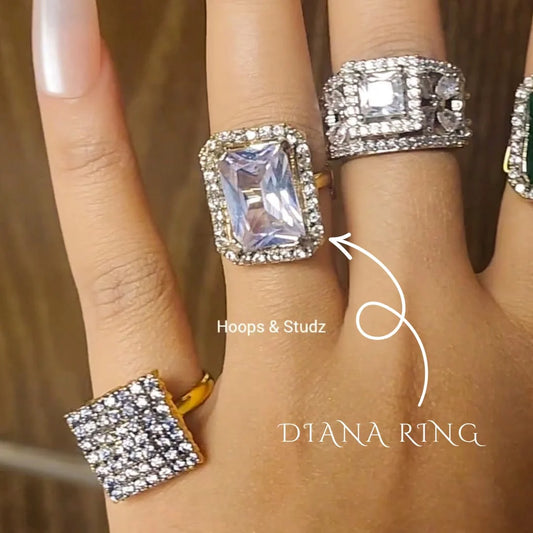 Diana Adjustable Ring - Crystal