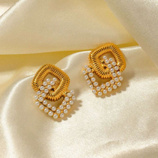 Pearly Loops Earrings Stainless Steel