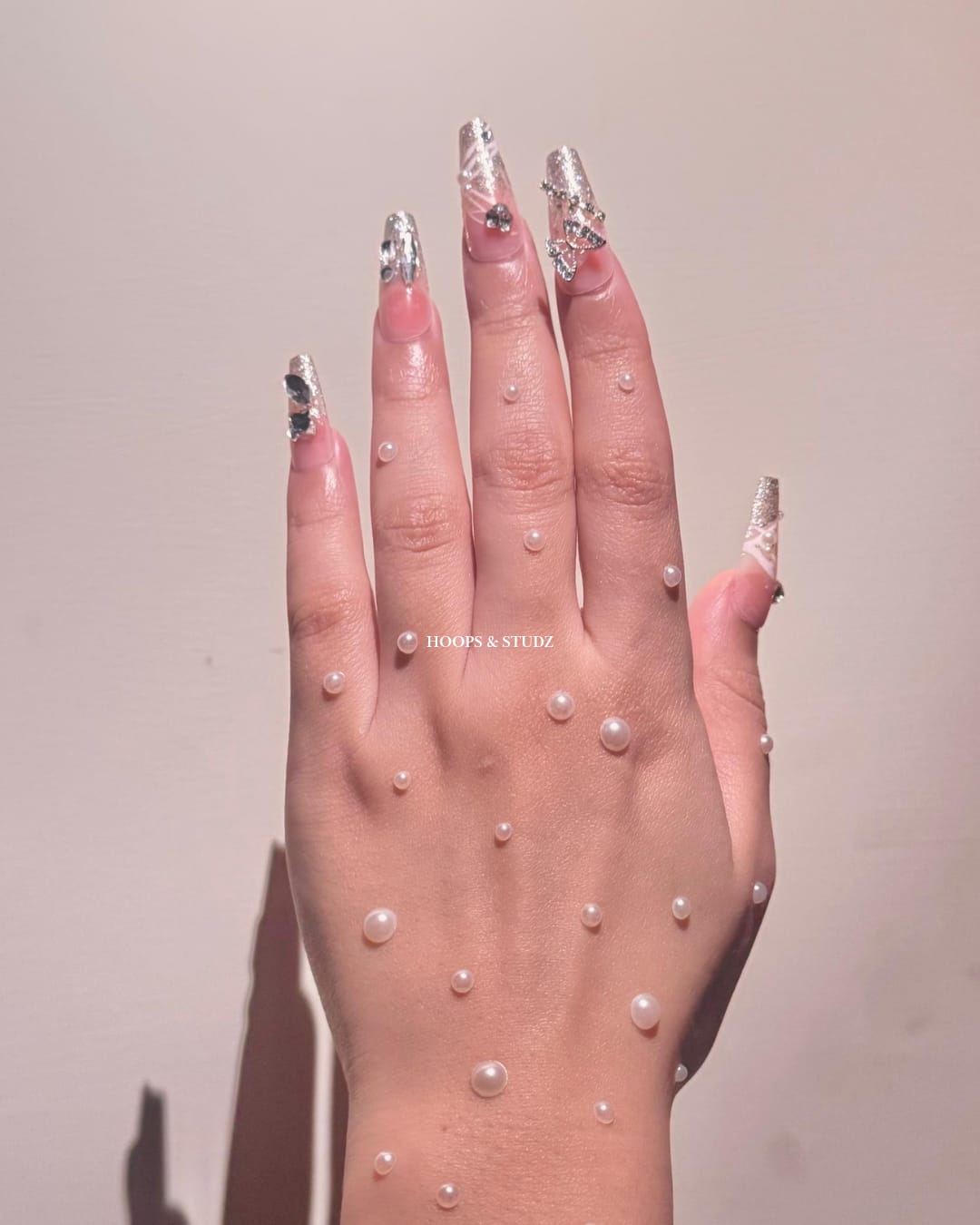 Rhinestones Acrylic Press on Nails - N015