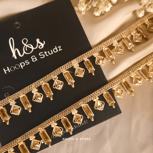 Anklet Pair- Hanging Design - Hoops & Studz